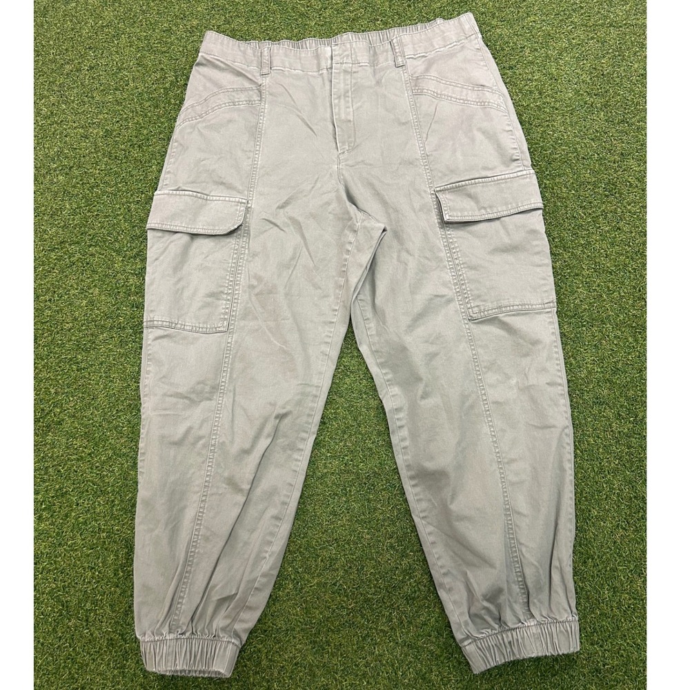 Gap Mens XL Cargo Jogger Pants Sage Green Elastic Waist Utility Trousers